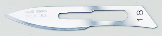 No 18 Sterile Carbon Steel Scalpel Blade Swann Morton Product No 0223
