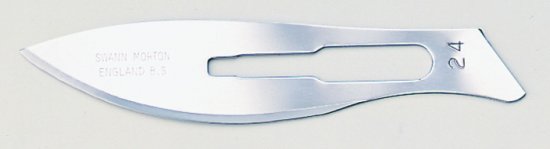 No 24 Sterile Carbon Steel Scalpel Blade Swann Morton Product No 0211