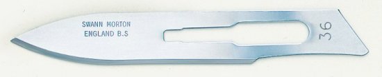 No 36 Sterile Carbon Steel Scalpel Blade Swann Morton Product No 0236