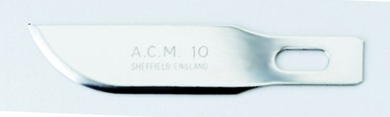 Swann Morton ACM No 10 Blade. Product No 9130 ( 5 carded )  or 9301 ( 50 Box )
