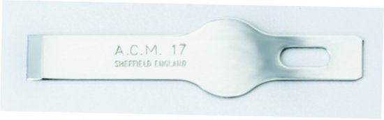 Swann Morton ACM No 17 Blade. Product No 9137 ( 5 carded )  or 9307 ( 50 Box )