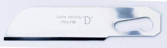Box of 50 Unitool Shape D Blades. Swann Morton Product No 1340