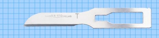 T shape Major Sterile Carbon Steel Blade Swann Morton Product No 0722