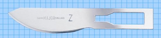 Z shape Major Sterile Carbon Steel Blade Swann Morton Product No 0728