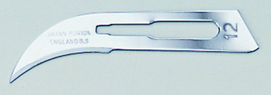 No 12 Sterile Carbon Steel Scalpel Blade Swann Morton Product No 0204