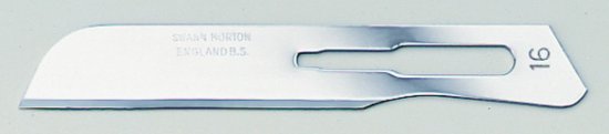 No 16 Sterile Carbon Steel Scalpel Blade Swann Morton Product No 0222