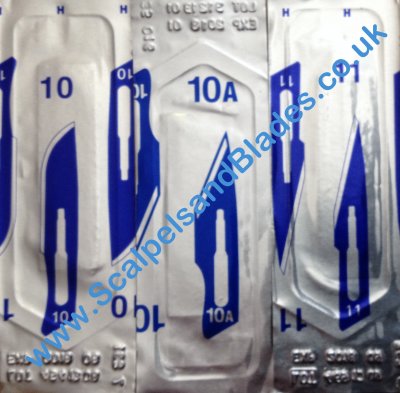 10 each Swann Morton No's 10, 10A, 11 Surgical Blades