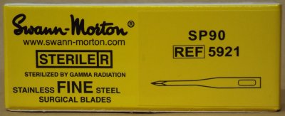 Box of 25 Fine SP90 Sterile Stainless Steel Blade Swann Morton Product No 5921 CLR 3032