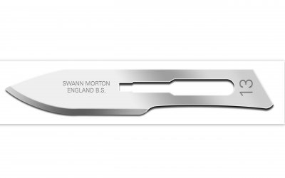 No 13 Sterile Stainless Steel Scalpel Blade Swann Morton Product No 0339