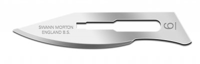 No 6 Sterile Carbon Steel Scalpel Blade Swann Morton Product No 0216