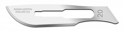 No 20 Sterile Carbon Steel Scalpel Blade Swann Morton Product No 0206