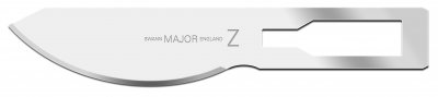 Z shape Major Sterile Carbon Steel Blade Swann Morton Product No 0728