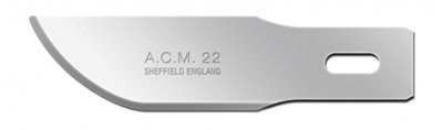 Swann Morton ACM No 22 Blade. Product No 9142 ( 5 carded )  or 9308 ( 50 Box )