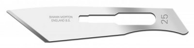 2 Boxes of 100 Swann Morton No 25 Sterile Stainless Steel Surgical Scalpel Blade 0312 CLR