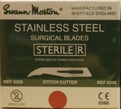 Box of 100 Stitch Cutter Stainless Steel Blade Swann Morton Product No 0326 CLEARANCE 1115